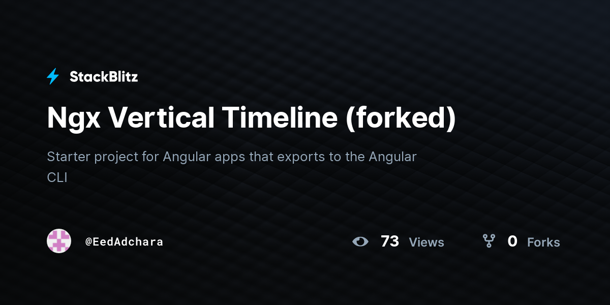 Ngx Vertical Timeline (forked) - StackBlitz