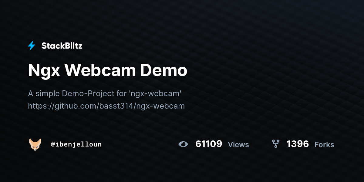 Ngx Webcam Demo - StackBlitz