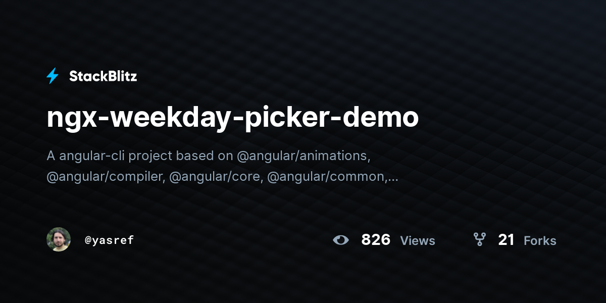 ngx-weekday-picker-demo - StackBlitz