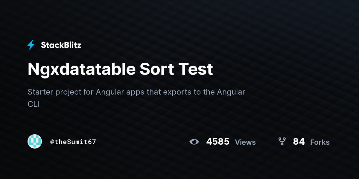 Ngxdatatable Sort Test - StackBlitz