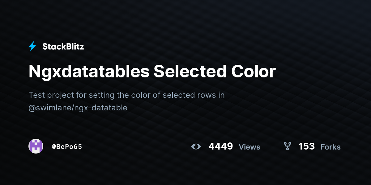 Ngxdatatables Selected Color - StackBlitz