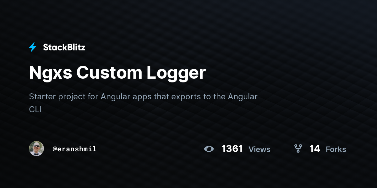 Ngxs Custom Logger - StackBlitz