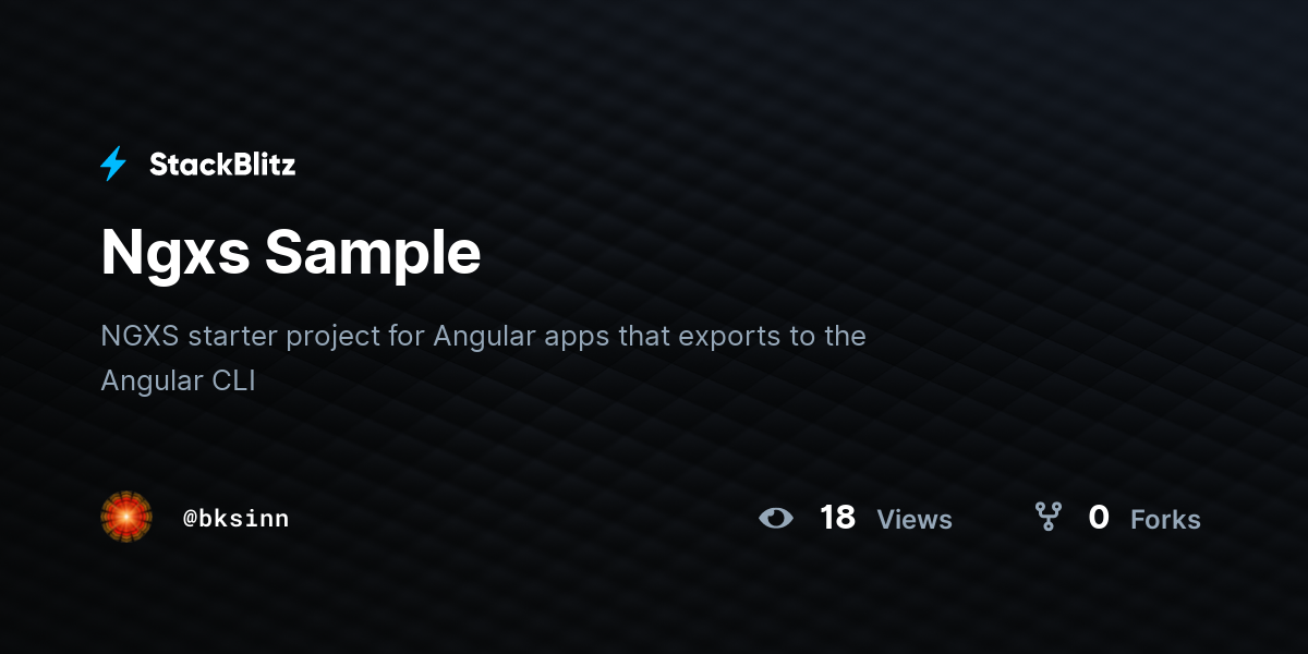 Ngxs Sample - StackBlitz