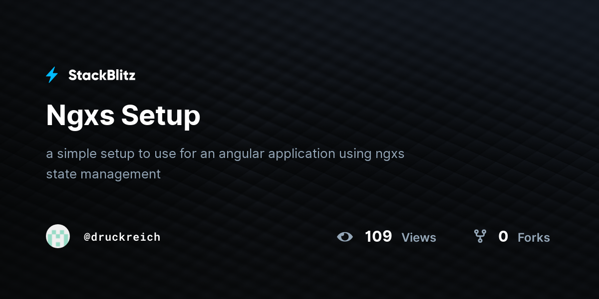 Ngxs Setup - StackBlitz