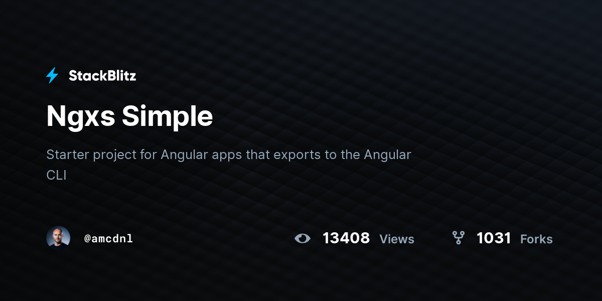 Ngxs Simple - StackBlitz