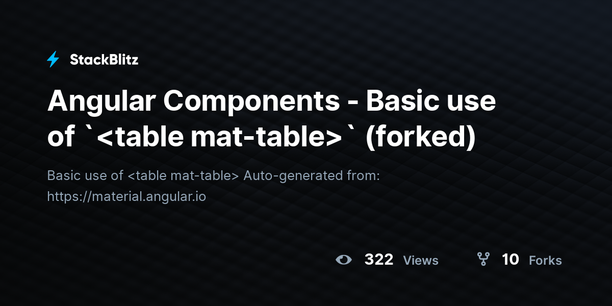 Angular Components - Basic use of ` ` (forked) - StackBlitz