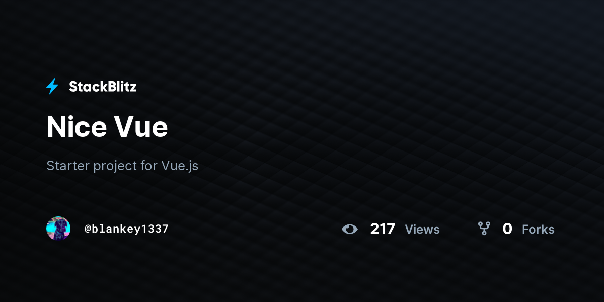 Nice Vue - StackBlitz
