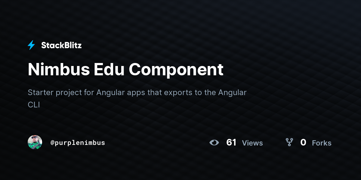 Nimbus Edu Component - StackBlitz