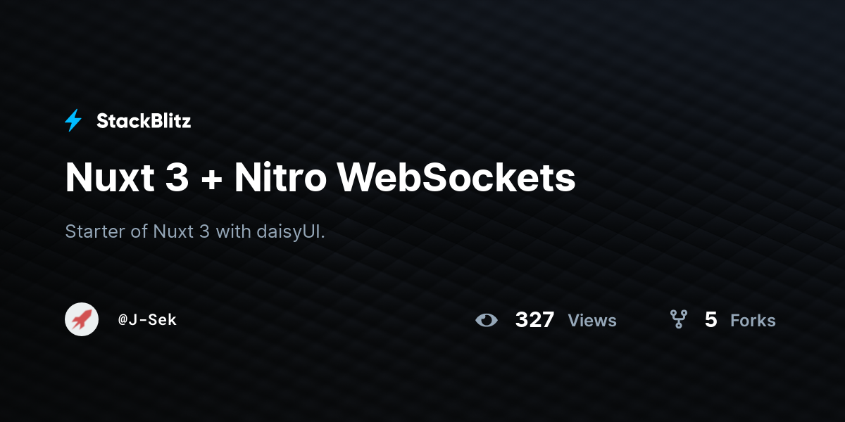 Nuxt 3 + Nitro WebSockets - StackBlitz