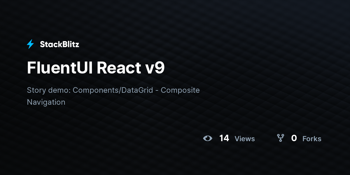FluentUI React v9 - StackBlitz