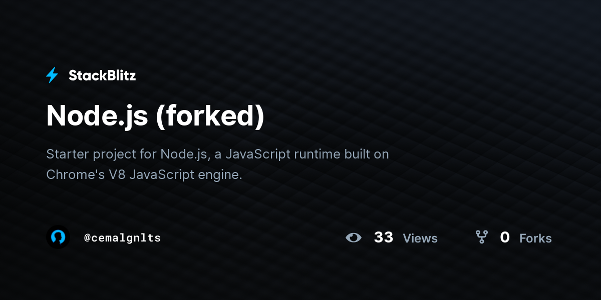 Node.js (forked) - StackBlitz