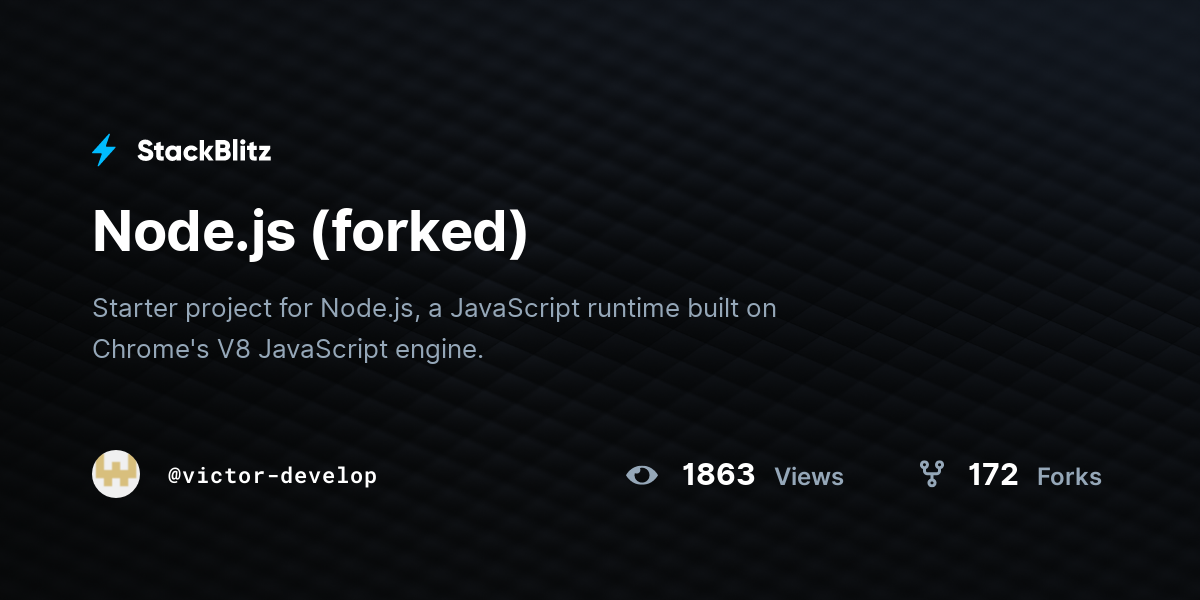 Node.js (forked) - StackBlitz