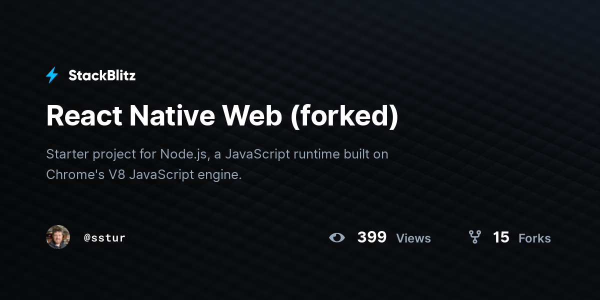 React Native Web (forked) - StackBlitz