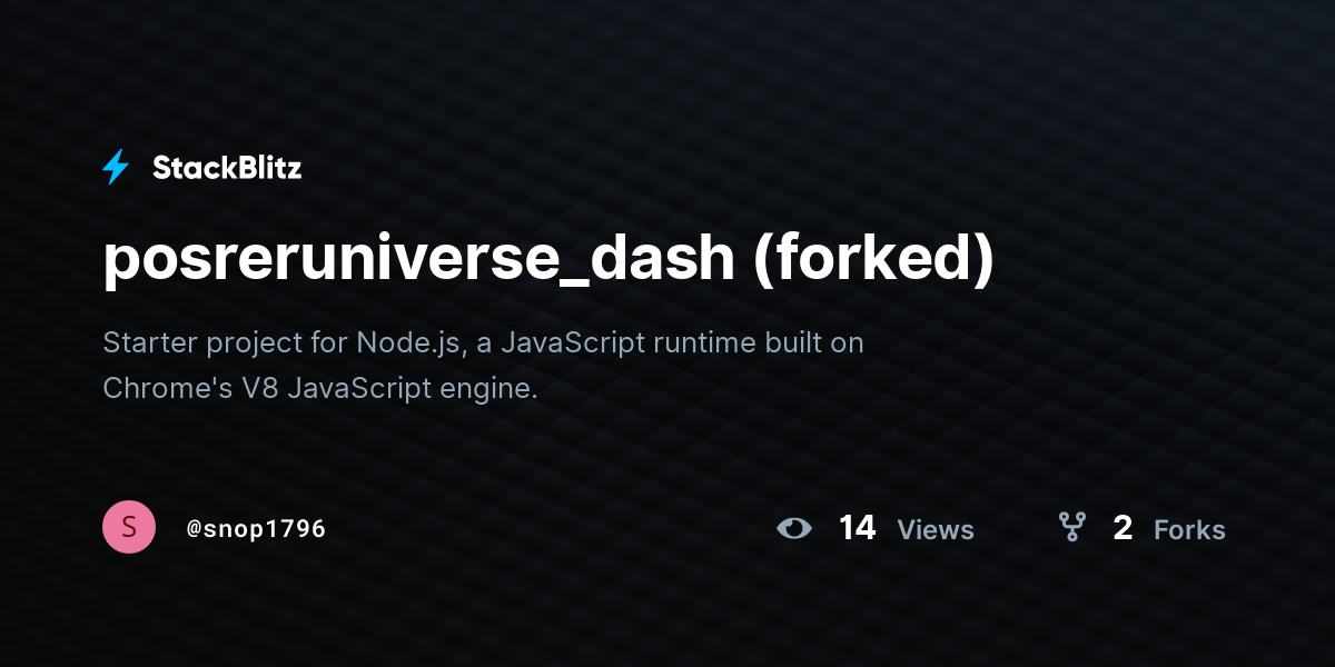 posreruniverse_dash (forked) - StackBlitz