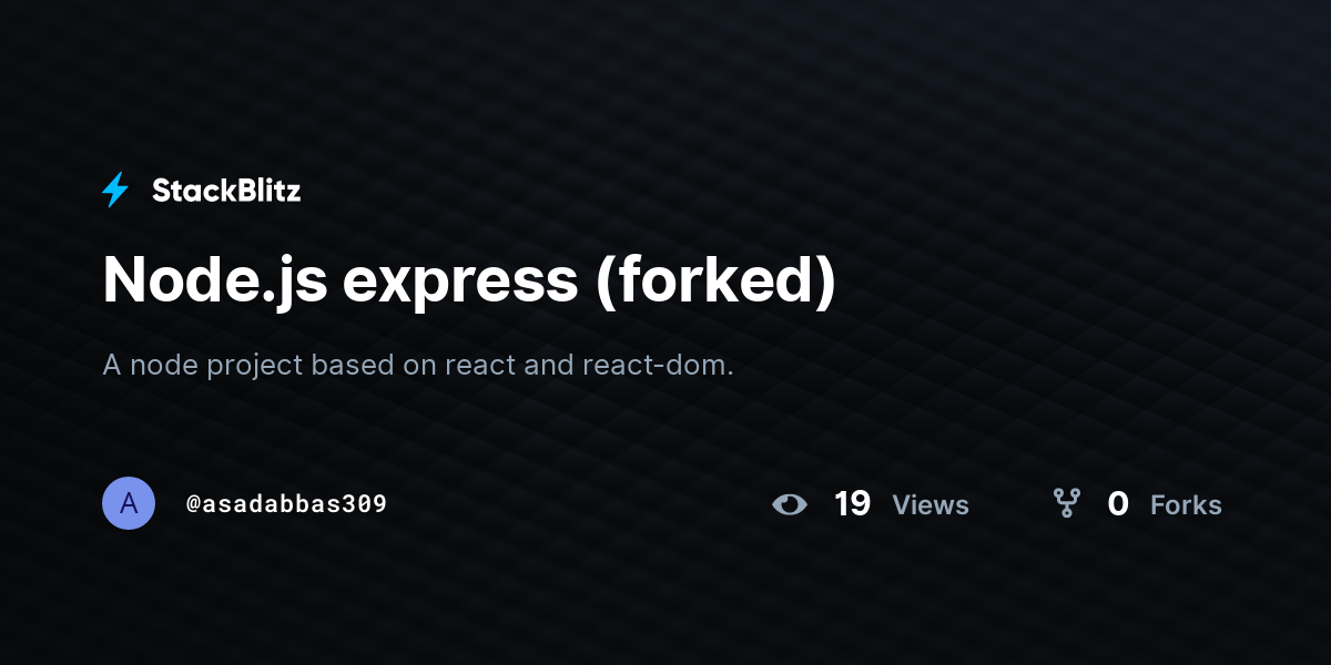 Node.js express (forked) - StackBlitz