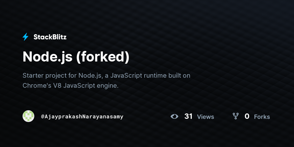 Node Js Forked Stackblitz