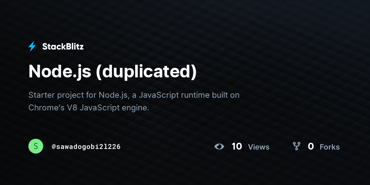 Node.js (duplicated) - StackBlitz