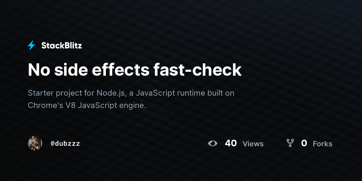 No side effects fast-check - StackBlitz
