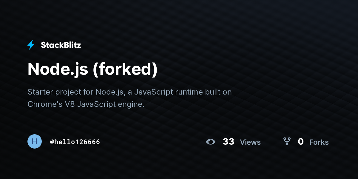 Node.js (forked) - StackBlitz
