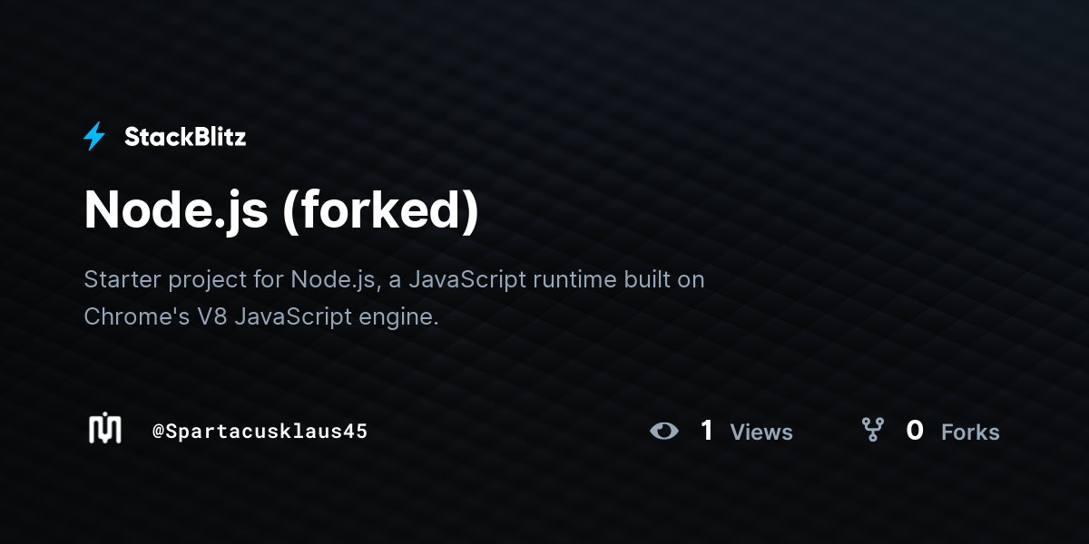 Node.js (forked) - StackBlitz