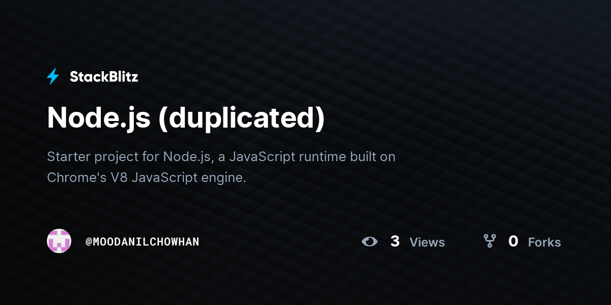 Node.js (duplicated) - StackBlitz