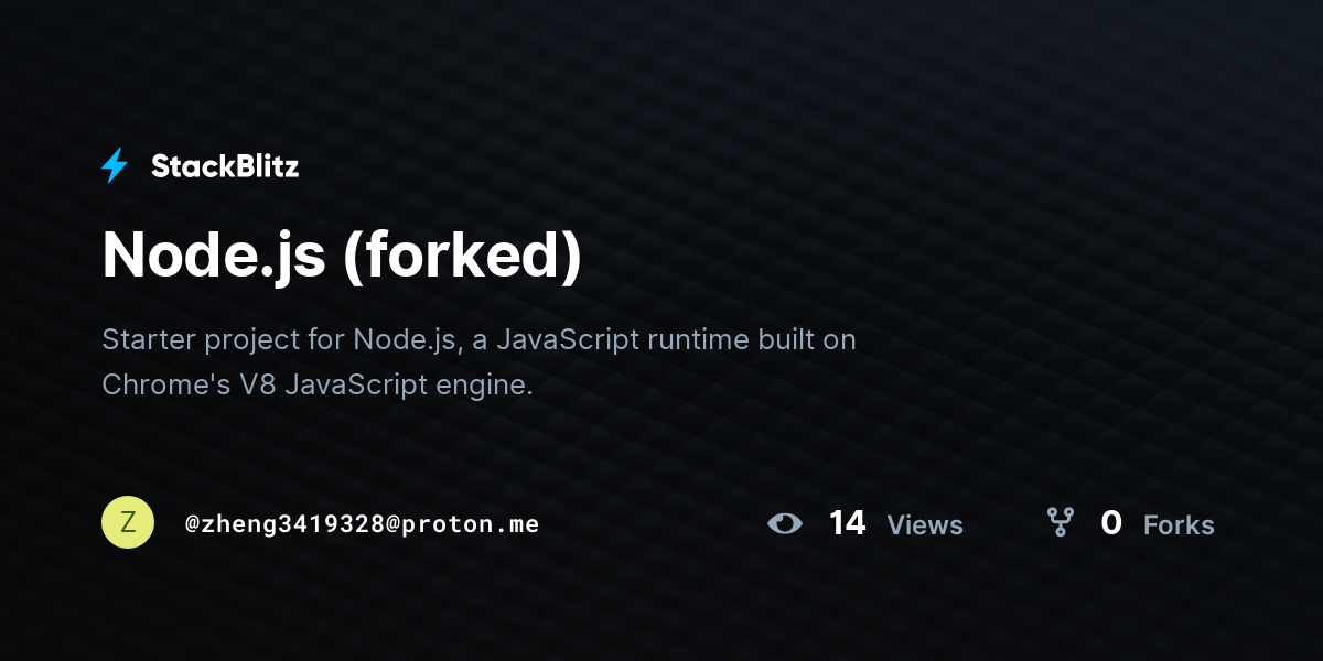 Node.js (forked) - StackBlitz