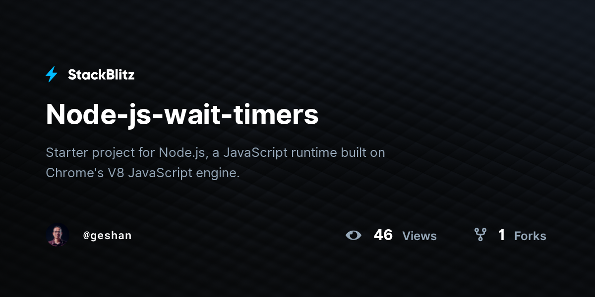 Nodejswaittimers StackBlitz