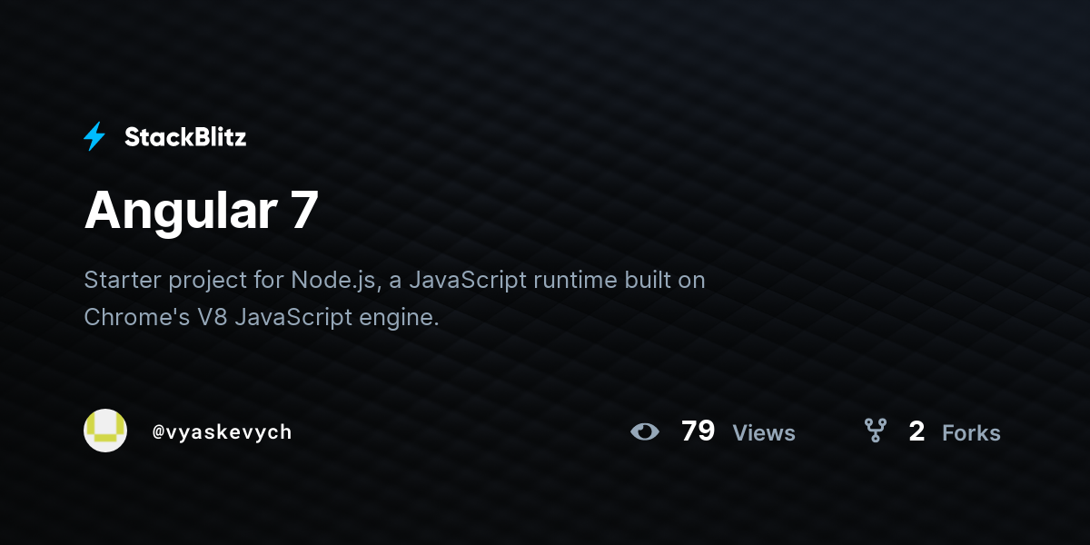 Angular 7 - StackBlitz
