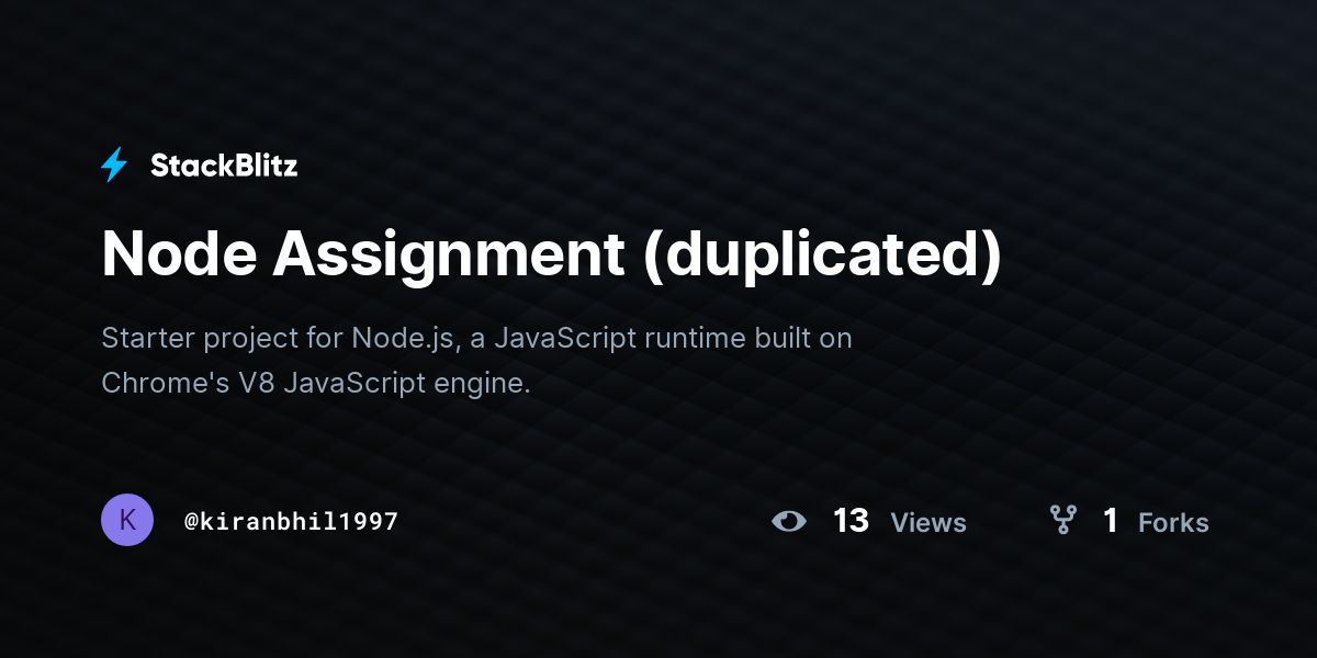 Node Assignment (duplicated) - StackBlitz