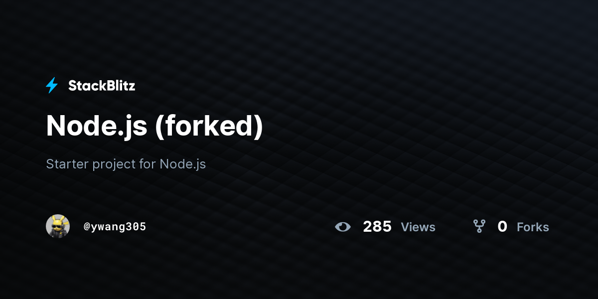 Node.js (forked) - StackBlitz