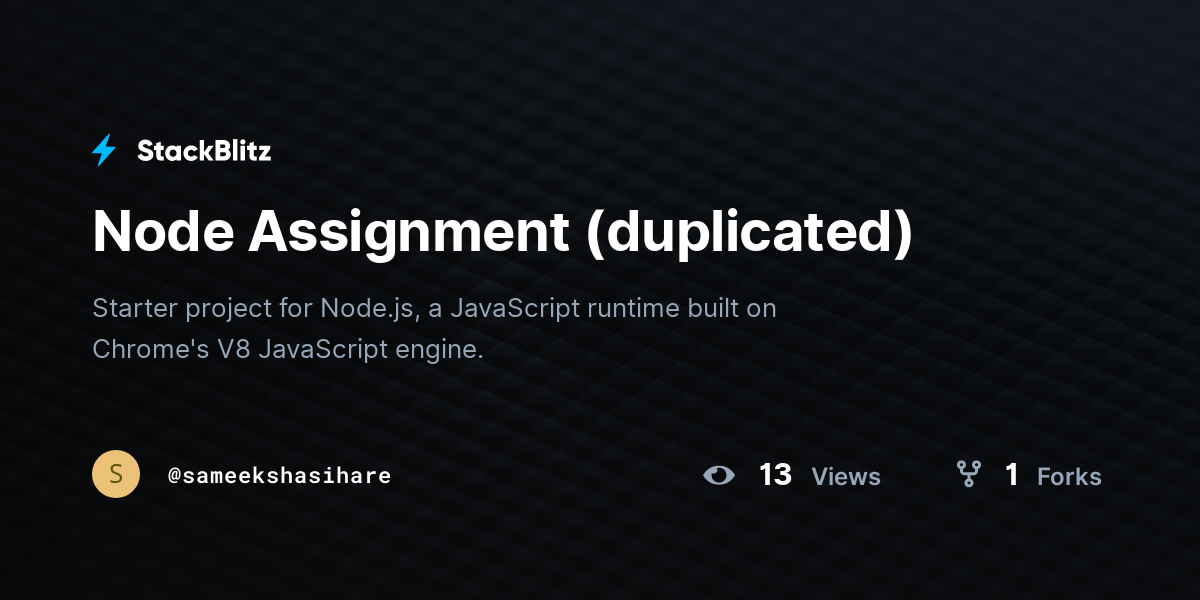 Node Assignment (duplicated) - StackBlitz