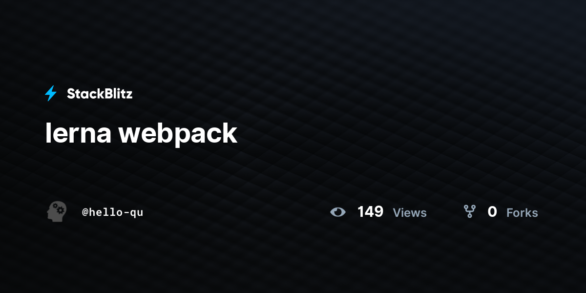 lerna webpack - StackBlitz