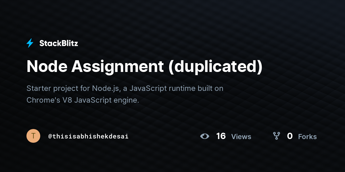Node Assignment (duplicated) - StackBlitz