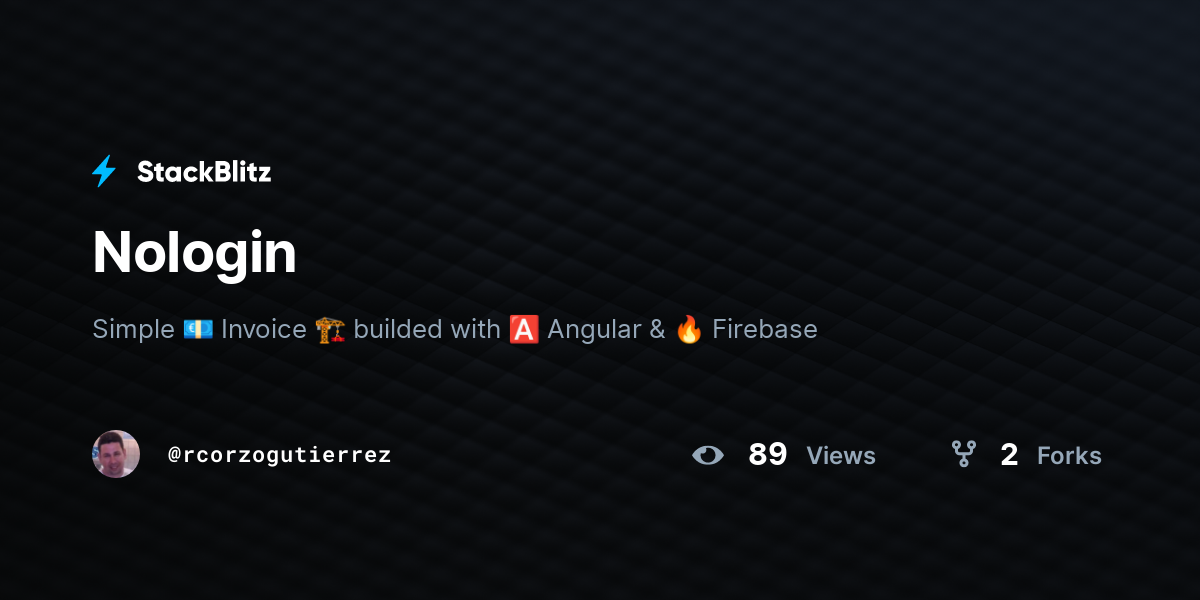 Nologin - StackBlitz