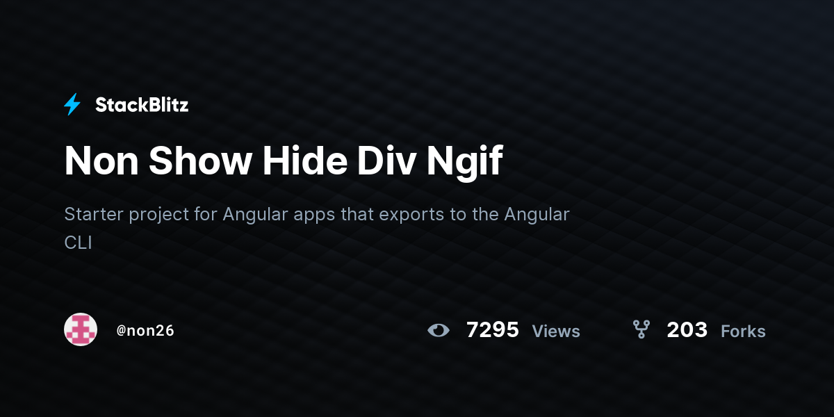 Non Show Hide Div Ngif - StackBlitz