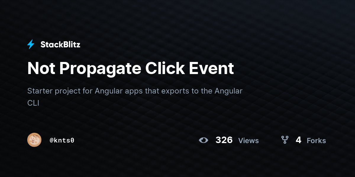 Not Propagate Click Event - StackBlitz