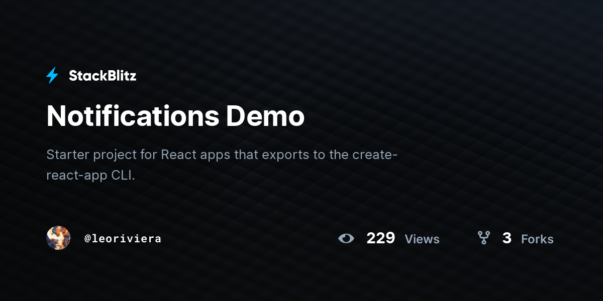 Notifications Demo - StackBlitz