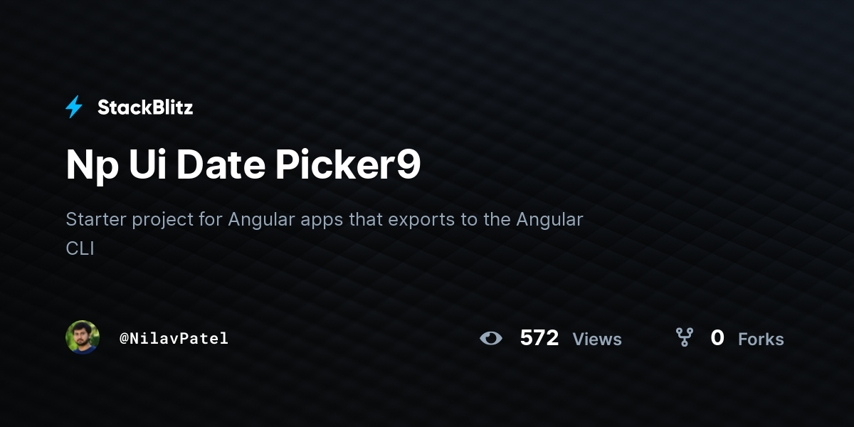 Np Ui Date Picker9 - StackBlitz