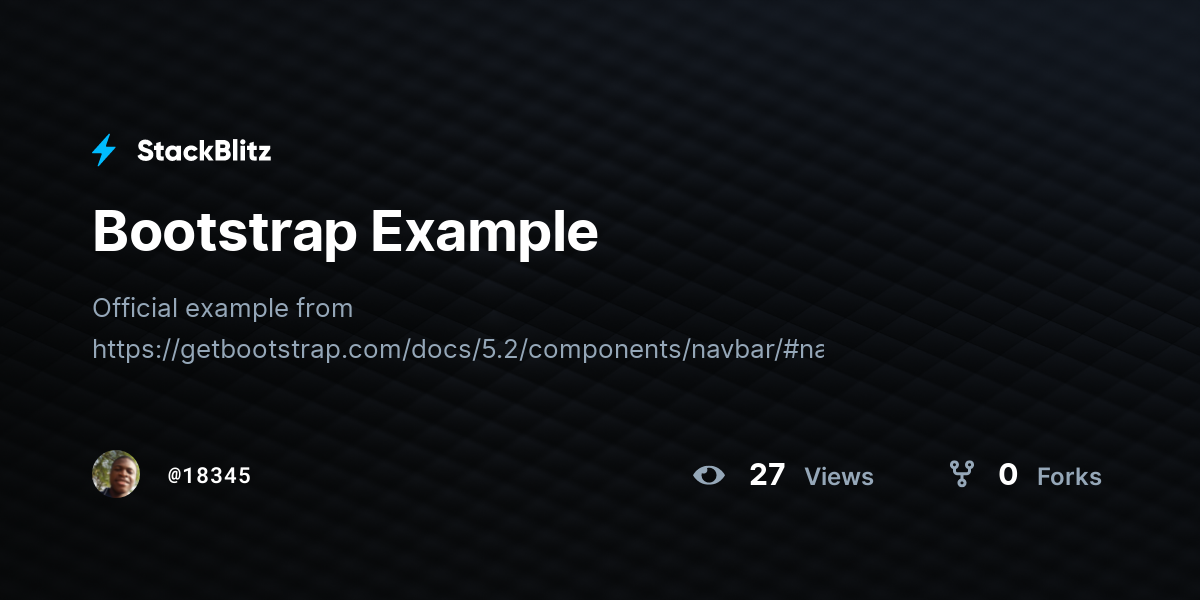 Bootstrap Example - StackBlitz
