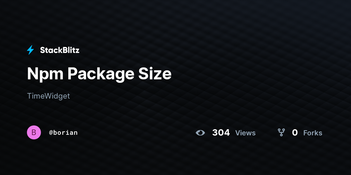 Npm Package Size - StackBlitz