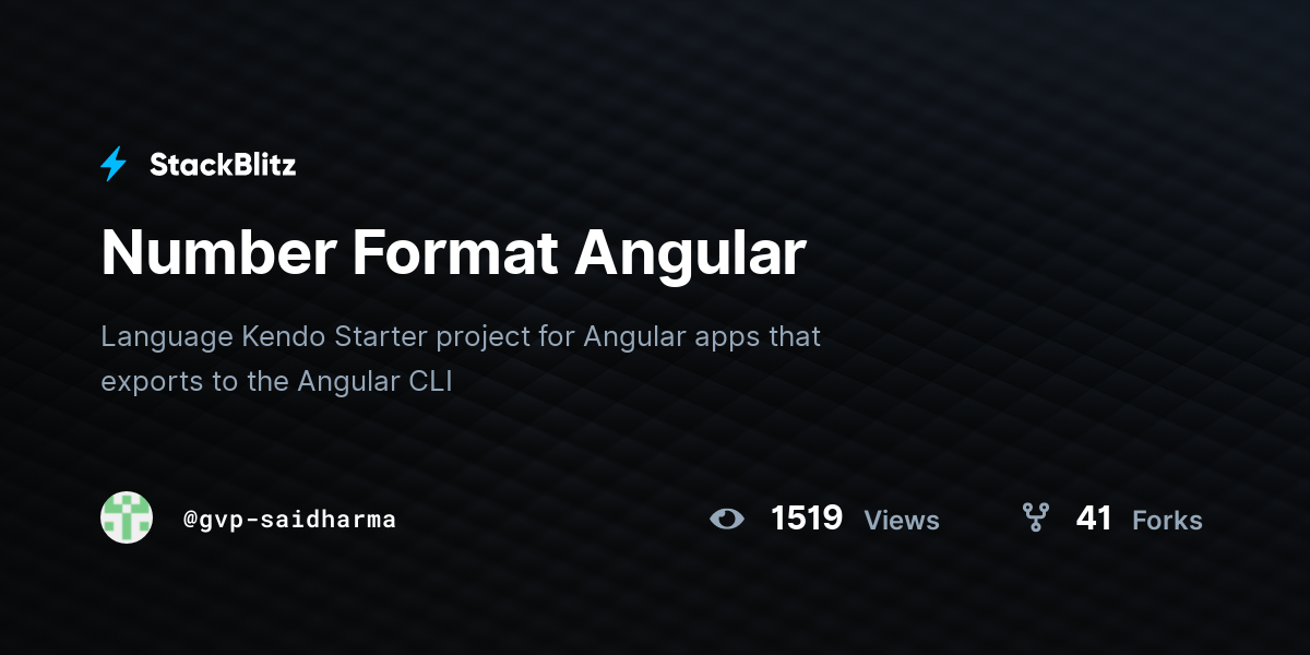 Number Format Angular - StackBlitz