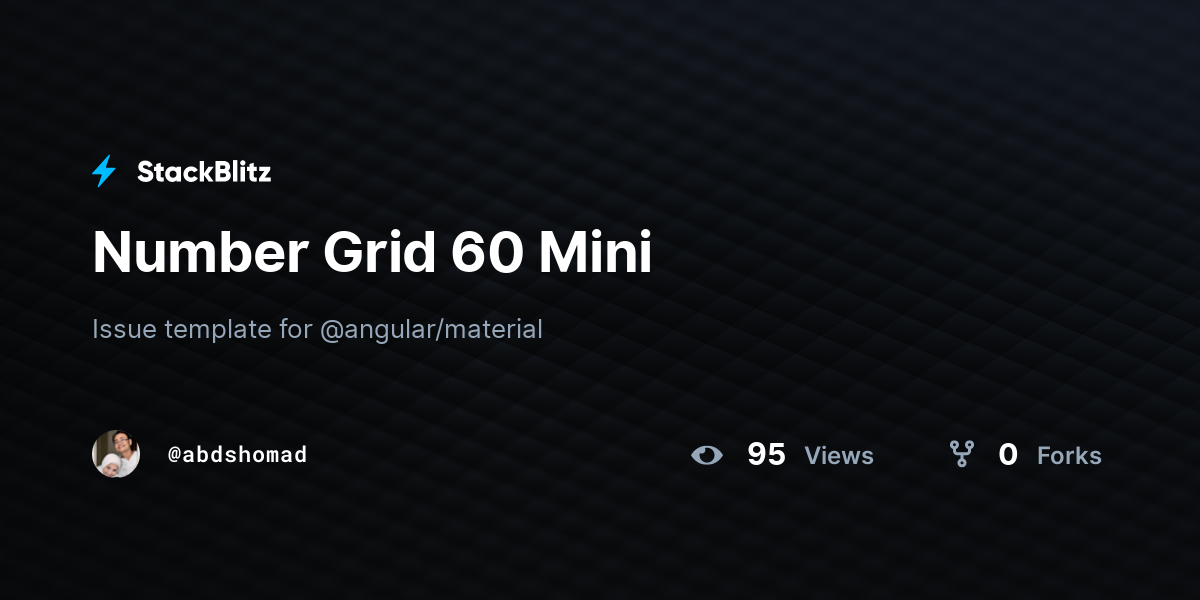 Number Grid 60 Mini - StackBlitz
