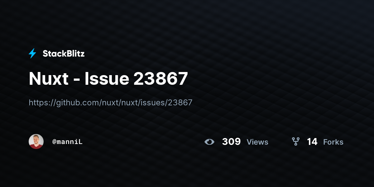 Nuxt - Issue 23867 - StackBlitz