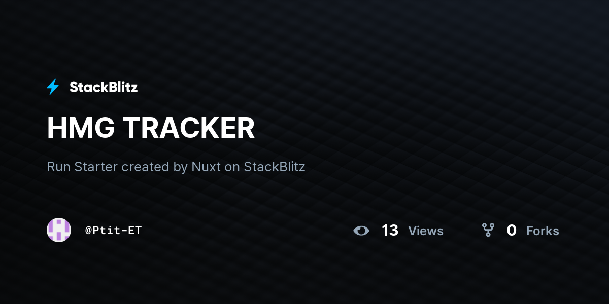 HMG TRACKER - StackBlitz