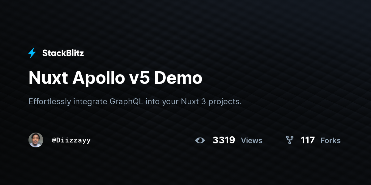 Nuxt Apollo v5 Demo - StackBlitz