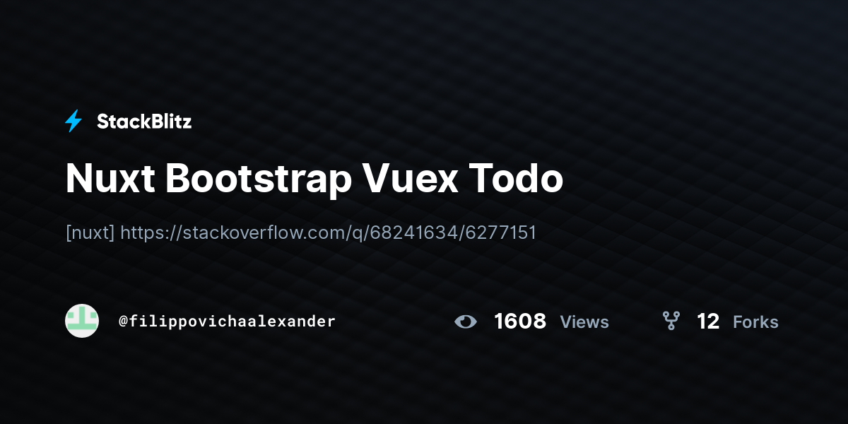 Nuxt Bootstrap Vuex Todo - StackBlitz