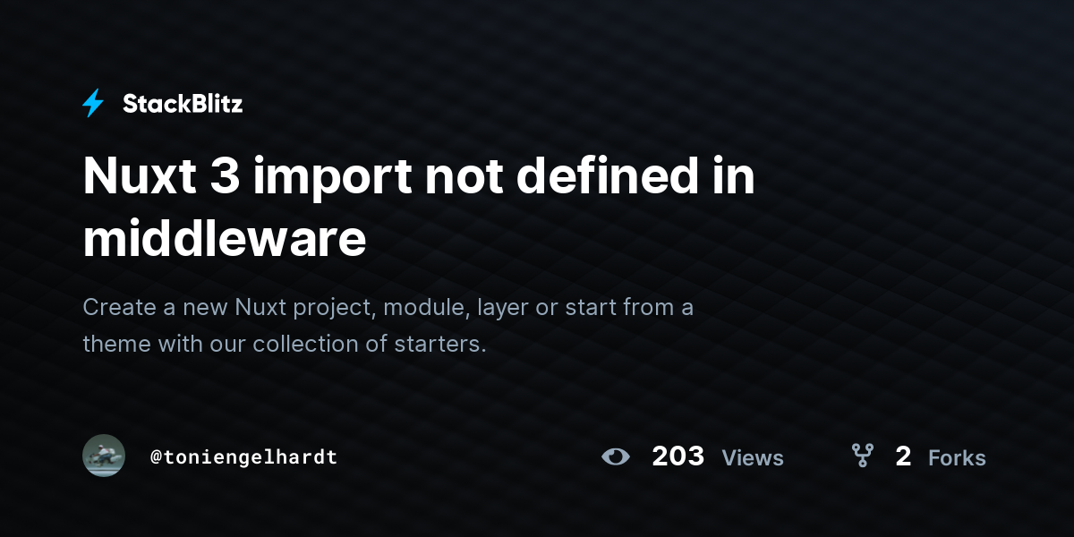 Nuxt 3 Import Not Defined In Middleware StackBlitz