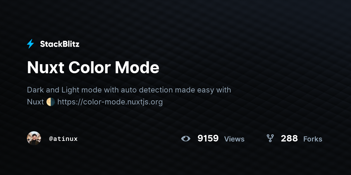 Nuxt Color Mode - StackBlitz