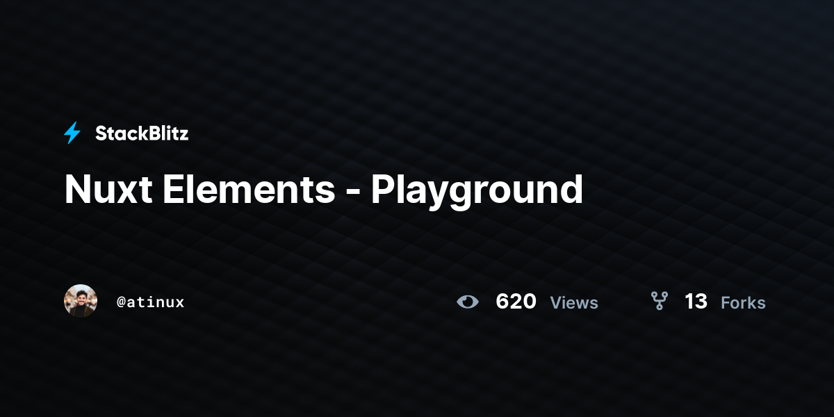 Nuxt Elements - Playground - StackBlitz