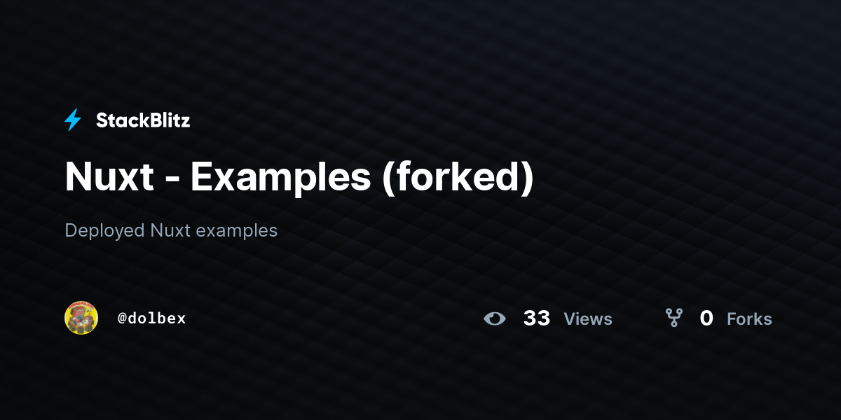 Nuxt - Examples (forked) - StackBlitz